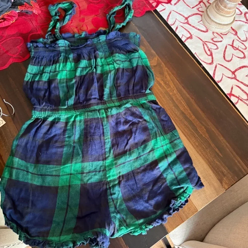 AERIE FLANNEL ROMPER NWT